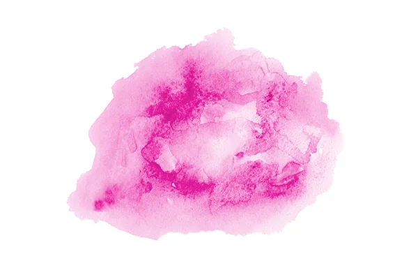 Abstrakt akvarell bakgrundsbild med en flytande splatter av akvarellfärg, isolerad på vitt. Rosa toner — Stockfoto