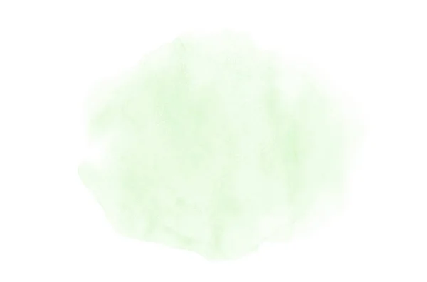 Imagem de fundo aquarela abstrata com um respingo líquido de tinta aquarelle, isolado em branco. Tons verdes — Fotografia de Stock