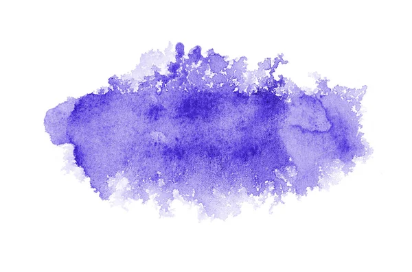 Imagem de fundo aquarela abstrata com um respingo líquido de tinta aquarelle, isolado em branco. Tons violeta — Fotografia de Stock