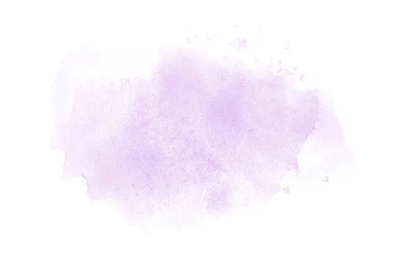 Abstract watercolor background image with a liquid splatter of aquarelle paint, isolated on white. Purple tones — Stock Photo, Image