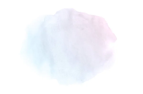 Imagem de fundo aquarela abstrata com um respingo líquido de tinta aquarelle, isolado em branco. Tons pastel rosa e azul — Fotografia de Stock