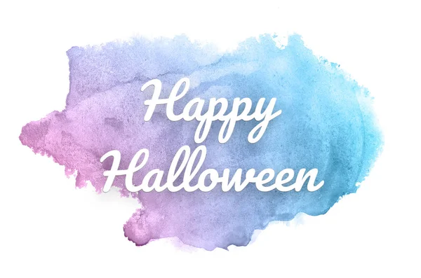 Abstraktes Aquarell-Hintergrundbild mit einem flüssigen Spritzer Aquarellfarbe. rosa und blaue Pastelltöne. fröhliches Halloween — Stockfoto