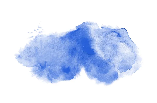 Image abstraite de fond aquarelle avec une éclaboussure liquide de peinture aquarelle, isolée sur blanc. Des tons bleus — Photo