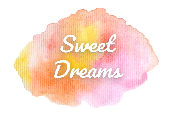 Abstraktes Aquarell-Hintergrundbild mit einem flüssigen Spritzer Aquarellfarbe. Warme Töne. Süße Träume — Stockfoto