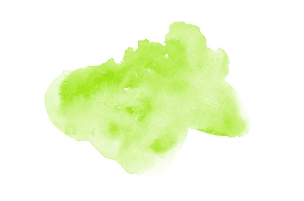 Astratto acquerello immagine di sfondo con uno schizzo liquido di vernice acquerello, isolato su bianco. Tonalità verde chiaro — Foto Stock