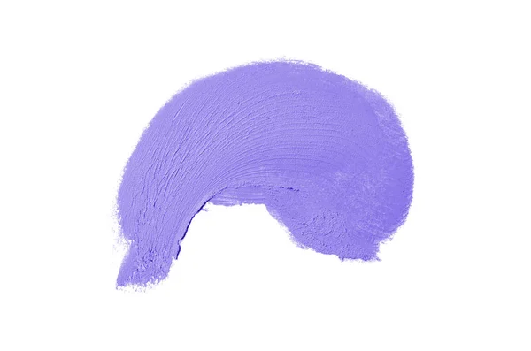 Mancha y textura de lápiz labial o pintura acrílica aislada sobre fondo blanco. Color violeta —  Fotos de Stock