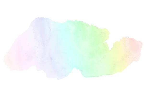 Imagen de fondo de acuarela abstracta con una salpicadura líquida de pintura acuarela, aislada en blanco. Tonos arco iris — Foto de Stock