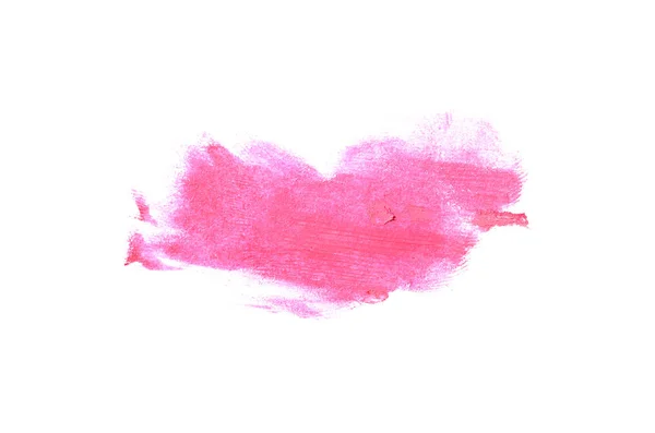 Rozmaz i tekstury szminki lub farby akrylowej na białym tle. Kolor purpurowy — Zdjęcie stockowe