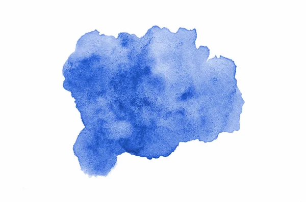 Imagen de fondo de acuarela abstracta con una salpicadura líquida de pintura acuarela, aislada en blanco. Tonos azules —  Fotos de Stock