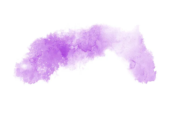 Abstract watercolor background image with a liquid splatter of aquarelle paint, isolated on white. Purple tones — Stock Photo, Image