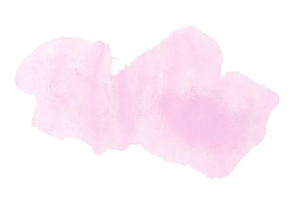 Image abstraite de fond aquarelle avec une éclaboussure liquide de peinture aquarelle, isolée sur blanc. Des tons roses — Photo