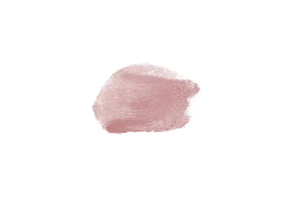 Mengoleskan dan tekstur lipstik atau cat akrilik yang terisolasi pada warna putih — Stok Foto