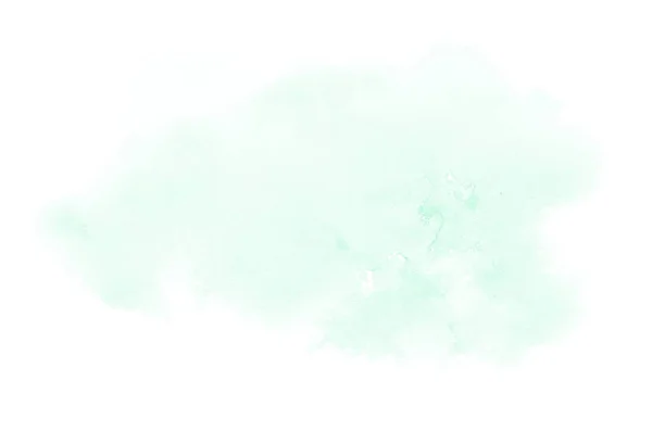 Image abstraite de fond aquarelle avec une éclaboussure liquide de peinture aquarelle, isolée sur blanc. Des tons turquoise — Photo