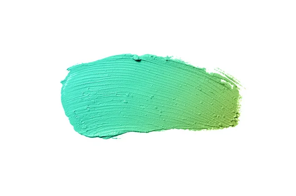 Επίχρισμα και υφή του κραγιόν ή ακρυλικό χρώμα απομονώνονται σε λευκό φόντο. Χρώμα σμαράγδι — Φωτογραφία Αρχείου