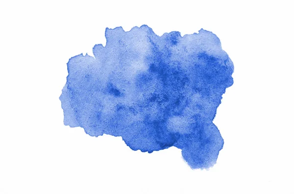 Image abstraite de fond aquarelle avec une éclaboussure liquide de peinture aquarelle, isolée sur blanc. Des tons bleus — Photo