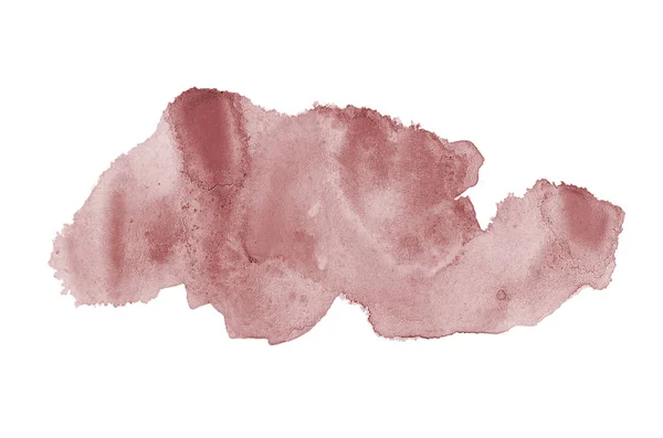 Abstraktes Aquarell-Hintergrundbild mit einem flüssigen Spritzer Aquarellfarbe, isoliert auf Weiß. Dunkelrote Töne — Stockfoto