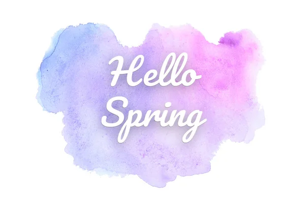 Abstract watercolor background image with a liquid splatter of aquarelle paint. Pink and blue pastel tones. Hello spring — Stock Photo, Image