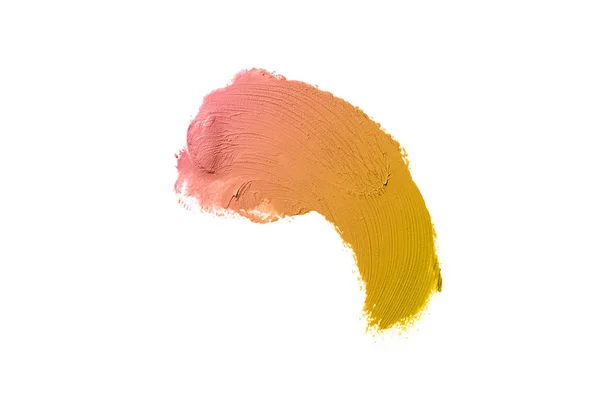 Smear Och Textur Läppstift Eller Akrylfärg Isolerad Vit Bakgrund Stroke — Stockfoto