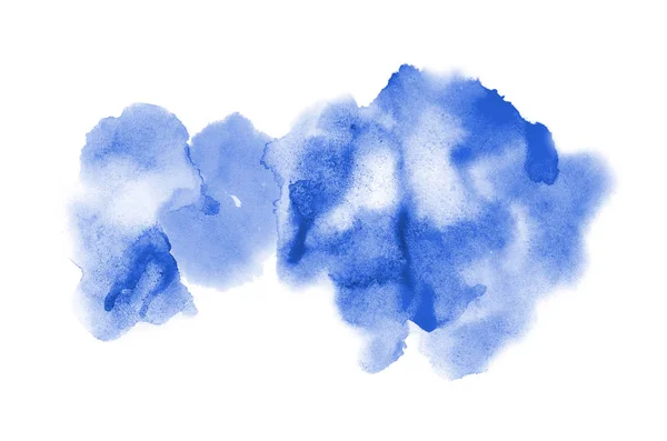 흰색에 고립 된 아쿠아렐 페인트의 액체 튀김추상 수채화 배경 이미지. 블루 톤 — 스톡 사진