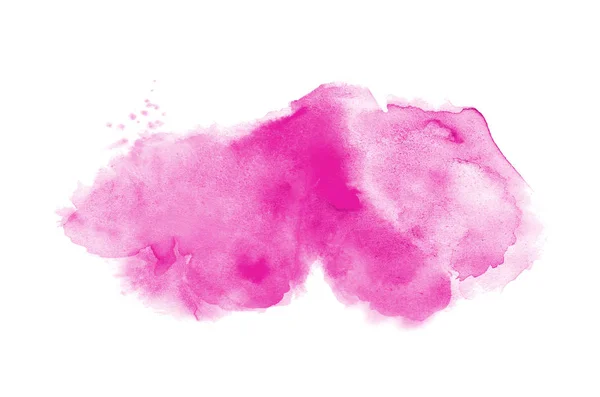 白に隔離されたアクアレル塗料の液体スプラッタを持つ抽象的な水彩の背景画像。ピンクのトーン — ストック写真