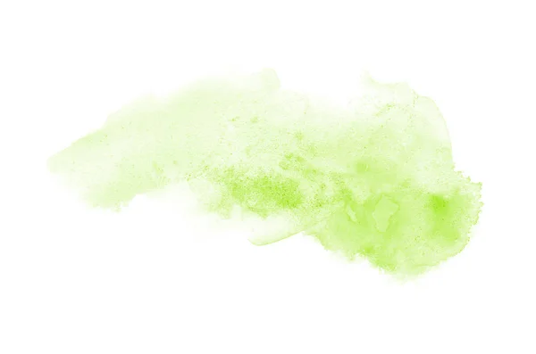 Abstract aquarel achtergrondafbeelding met een vloeibare Splatter van Aquarelle verf, geïsoleerd op wit. Groene tinten — Stockfoto