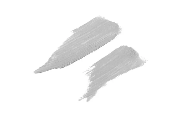 Επίχρισμα και υφή του κραγιόν ή ακρυλικό χρώμα απομονώνονται σε λευκό φόντο. Γκρι χρώμα — Φωτογραφία Αρχείου