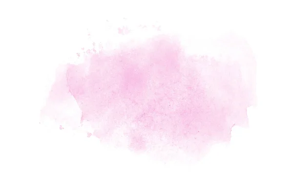 Imagen de fondo de acuarela abstracta con una salpicadura líquida de pintura acuarela, aislada en blanco. Tonos rosados — Foto de Stock