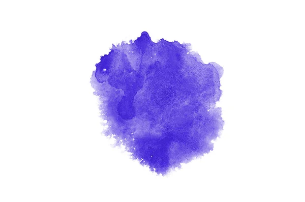 Abstraktes Aquarell-Hintergrundbild mit einem flüssigen Spritzer Aquarellfarbe, isoliert auf Weiß. violette Töne — Stockfoto