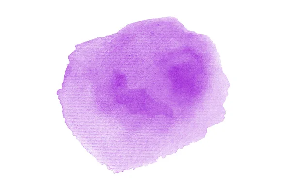 Abstract watercolor background image with a liquid splatter of aquarelle paint, isolated on white. Purple tones — Stock Photo, Image