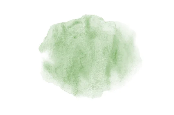 Imagen de fondo de acuarela abstracta con una salpicadura líquida de pintura acuarela, aislada en blanco. Tonos verde oscuro —  Fotos de Stock