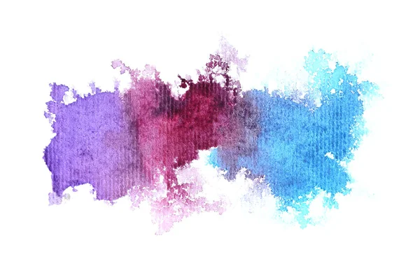 Abstract aquarel achtergrondafbeelding met een vloeibare Splatter van Aquarelle verf, geïsoleerd op wit. Koude tonen — Stockfoto