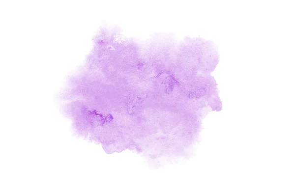 Abstraktes Aquarell-Hintergrundbild mit einem flüssigen Spritzer Aquarellfarbe, isoliert auf Weiß. violette Töne — Stockfoto