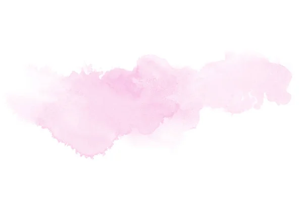 Image abstraite de fond aquarelle avec une éclaboussure liquide de peinture aquarelle, isolée sur blanc. Des tons roses — Photo