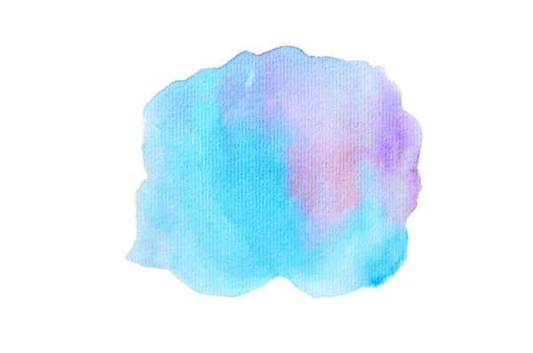 Image abstraite de fond aquarelle avec une éclaboussure liquide de peinture aquarelle, isolée sur blanc. Des tons froids — Photo