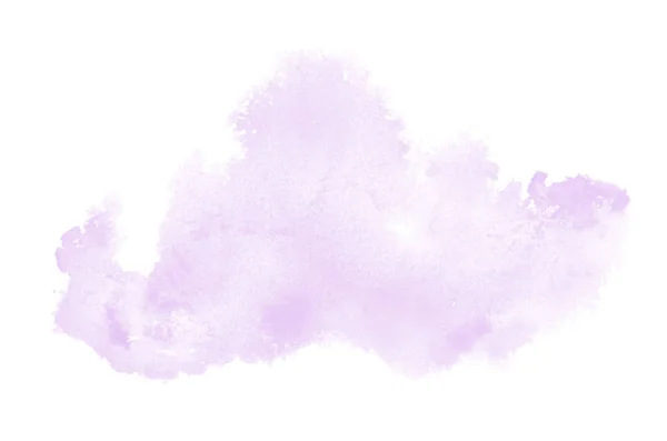 白に隔離されたアクアレル塗料の液体スプラッタを持つ抽象的な水彩の背景画像。紫のトーン — ストック写真