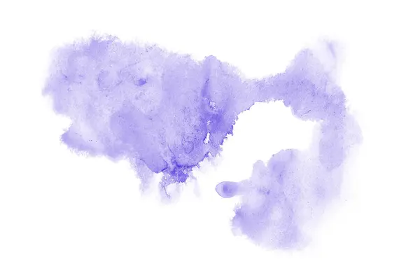 Beyaz üzerine izole edilmiş, sıvı bir kova boyası ile soyut suluboya arka plan görüntüsü. Menekşe tonları — Stok fotoğraf