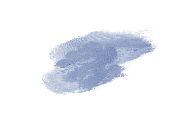 Smear en textuur van lippenstift of acrylverf geïsoleerd op witte achtergrond. Donker blauwe kleur — Stockfoto