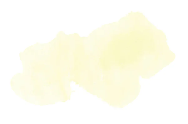 Αφηρημένη εικόνα φόντου υδατογραφίσματος με υγρή διασπορά χρώματος Aquarelle, απομονωμένη σε λευκό. Κίτρινοι τόνοι — Φωτογραφία Αρχείου
