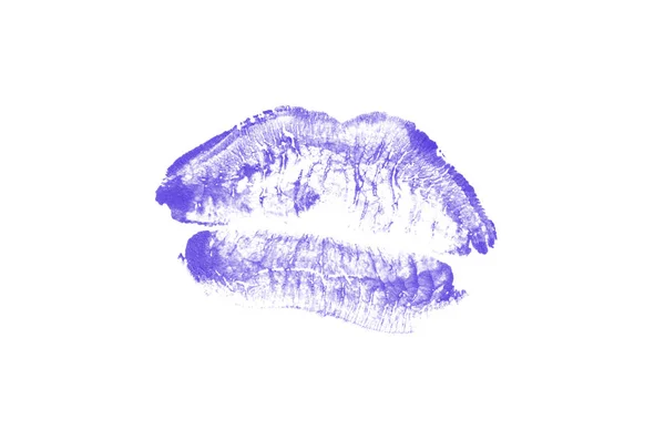 Поцілунок помади на білому тлі. Красиві губи ізольовані . — стокове фото