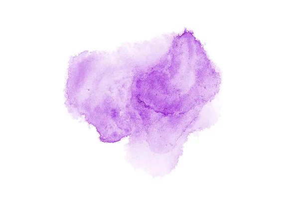 Imagem de fundo aquarela abstrata com um respingo líquido de tinta aquarelle, isolado em branco. Tons roxos — Fotografia de Stock