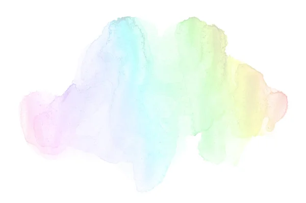 Obraz pozadí abstraktní akvarel s tekutým koláčem z akarelle barvy, izolované na bílém. Duhové tóny — Stock fotografie