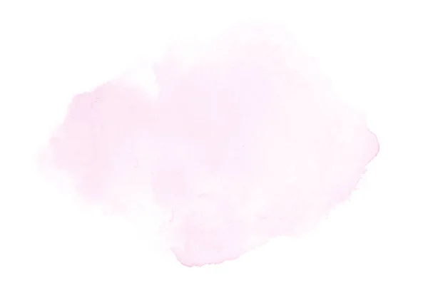 Imagen de fondo de acuarela abstracta con una salpicadura líquida de pintura acuarela, aislada en blanco. Tonos rosados —  Fotos de Stock