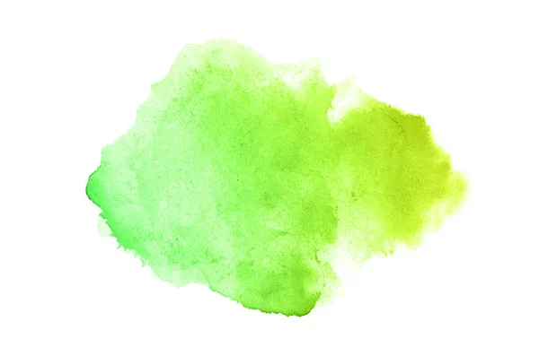 Abstract aquarel achtergrondafbeelding met een vloeibare Splatter van Aquarelle verf, geïsoleerd op wit. Groene en gele pasteltinten — Stockfoto