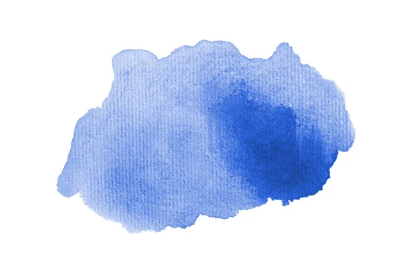 Imagem de fundo aquarela abstrata com um respingo líquido de tinta aquarelle, isolado em branco. Tons azuis — Fotografia de Stock