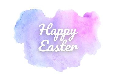 Kova boyası sıvı bir sıçrama ile soyut suluboya arka plan görüntüsü. Pembe ve mavi pastel tonları. Mutlu paskalya