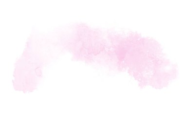 Beyaz üzerine izole edilmiş, sıvı bir kova boyası ile soyut suluboya arka plan görüntüsü. Pembe tonları