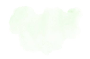 Beyaz üzerine izole edilmiş, sıvı bir kova boyası ile soyut suluboya arka plan görüntüsü. Yeşil tonları