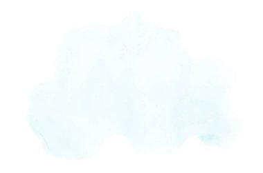 Beyaz üzerine izole edilmiş, sıvı bir kova boyası ile soyut suluboya arka plan görüntüsü. Açık mavi tonları