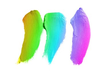 Smear ve ruj veya akrilik boya beyaz izole doku