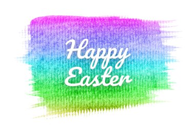 Abstract watercolor background image with a liquid splatter of aquarelle paint. Rainbow tones. Happy easter